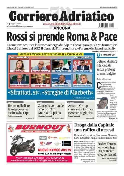 Prima-pagina-corriere adriatico-edizione-di-oggi-29-05-2025